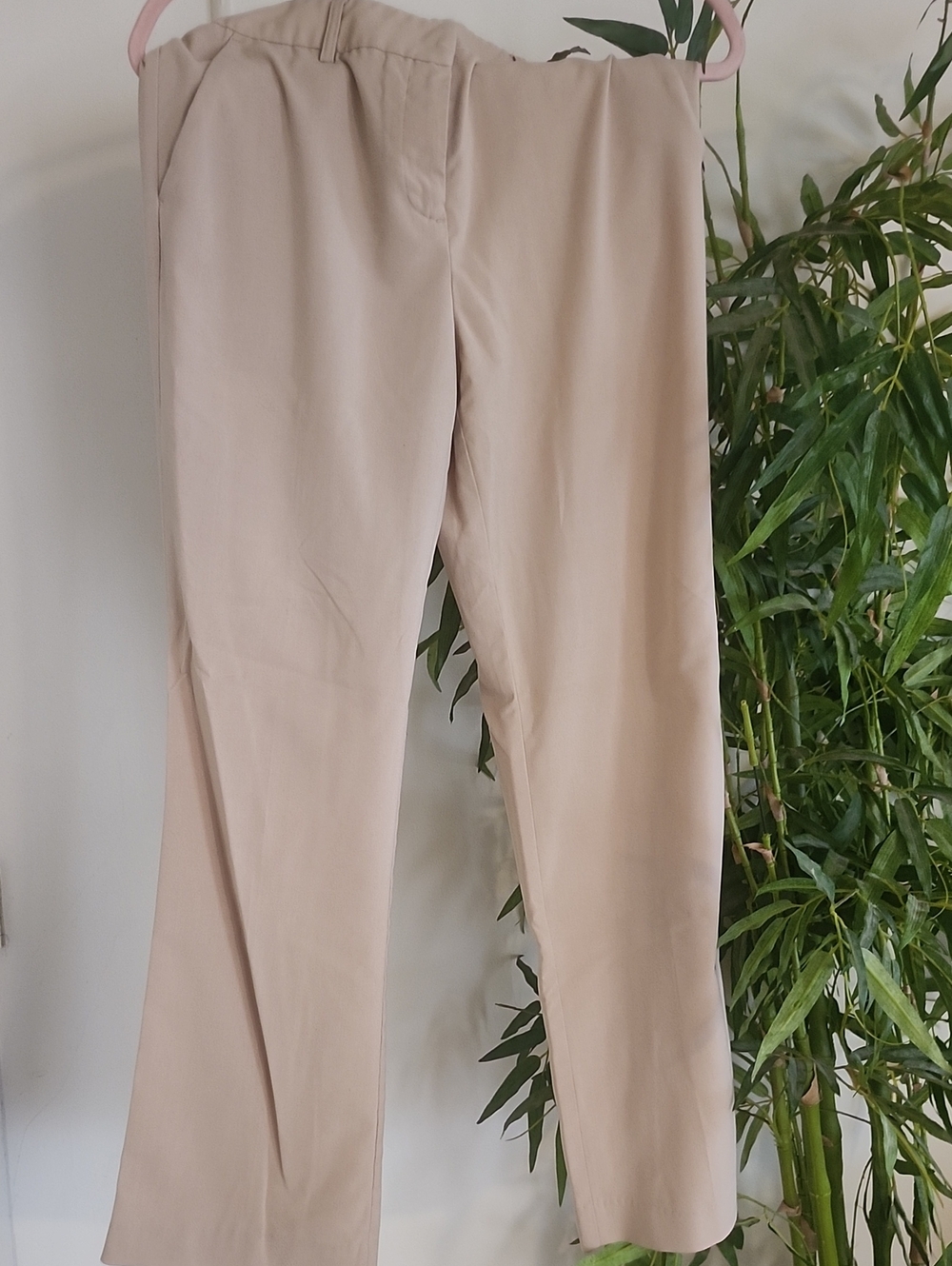 Ninety Beige Straight-Leg Trousers